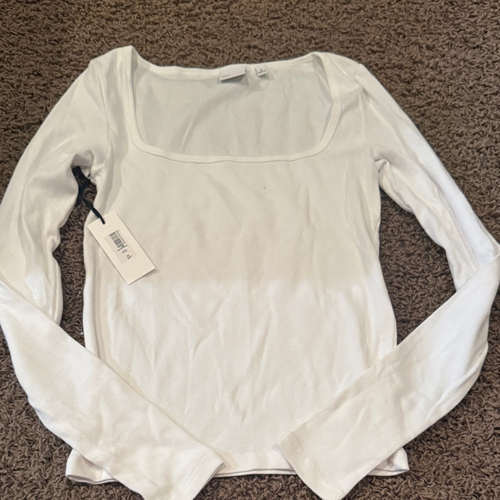 Aritzia White Long Sleeve Top